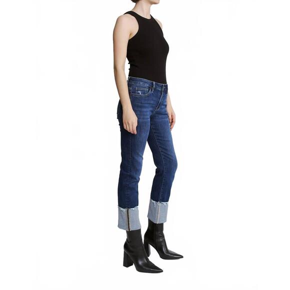 NEW MICA DENIM happiness mid rise with cuff jeans in blue - Picture 4 of 5